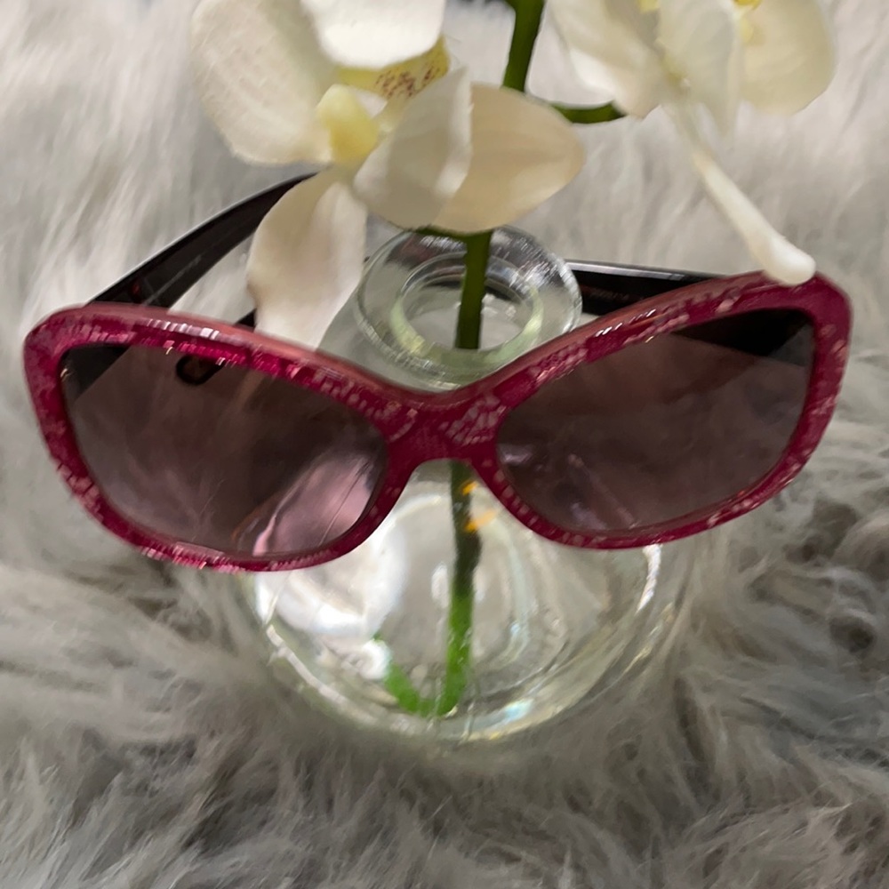 Dolce & Gabbana burgundy lace leopard sunglasses
